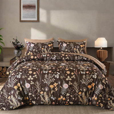 7-Piece Floral Farmhouse Style Comforter Set Soft Microfiber Bedding Set All Season