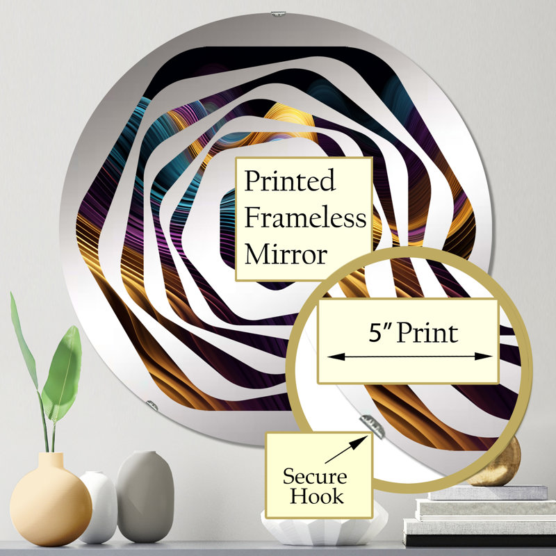 Galynn - Miroir décoratif Amorphe, 23,6 po x 23,6 po
