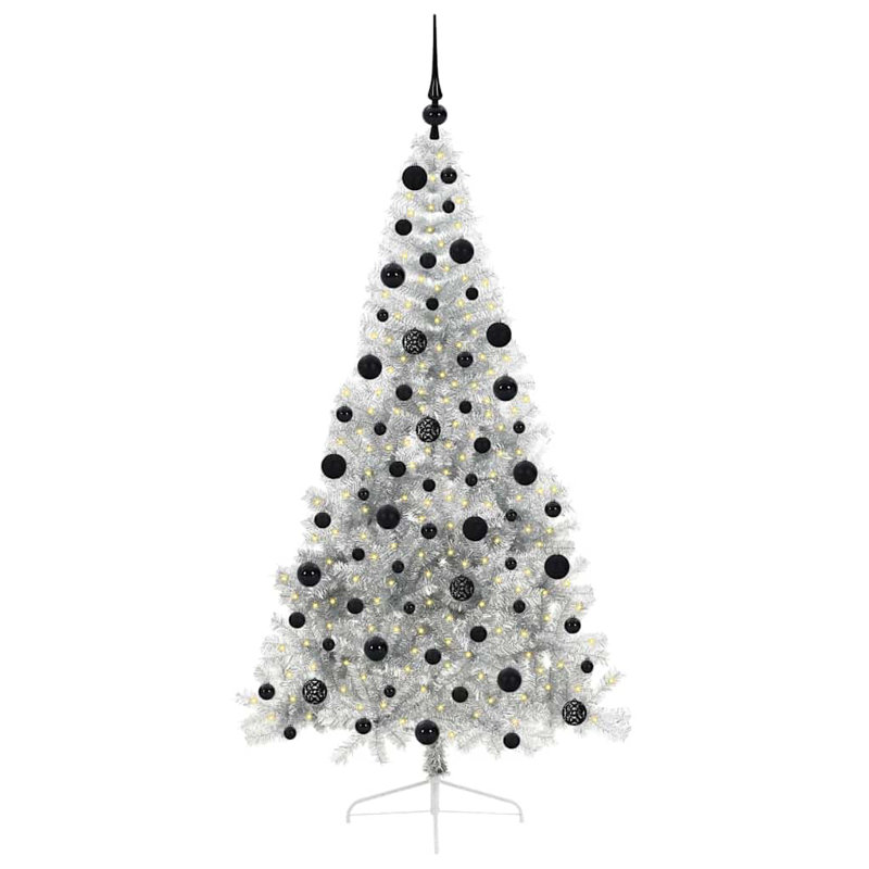  Artificial Pre-lit Christmas Tree PET, 6.89' H, Black