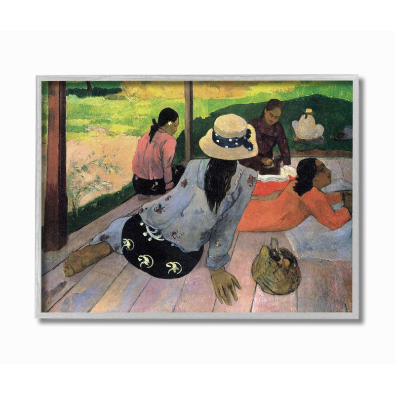 « village hall native figures classic » par paul gauguin-reproduction d’art, H 16 po x l 20 po x P 1,5 po