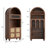 Burly 72.8" Tall Wood Arched Bookcase With Adjustable Shelves & Led Lights, Glass Doors-695129575