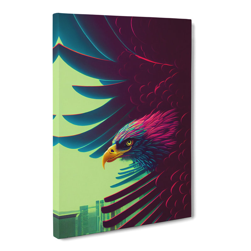 Woodbranch Eagle Cyberpunk - Wrapped Canvas, 60cm H x 40cm W x 3cm D