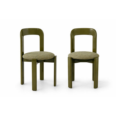 Glossy Wood Dopamine Side Chair 2Pc Set