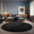 Black Round Shag Rug Non-slip Long-Pile Round Rug 6 ft Silk-Blend Rug Round Shag Rug Perfect for Teen Rooms Suitable for Bedrooms Suitable for Living Rooms Antibacterial Durable Material-560752770-555472344