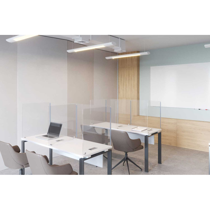 Écran de protection personnelle de bureau Gand, thermoplastique transparent, 3 faces, H 24 po X l 60 po X p 16 po