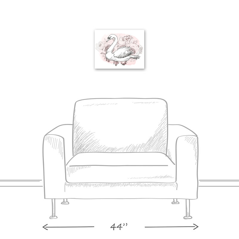 « floral swan », reproduction d’impression sur toile tendue