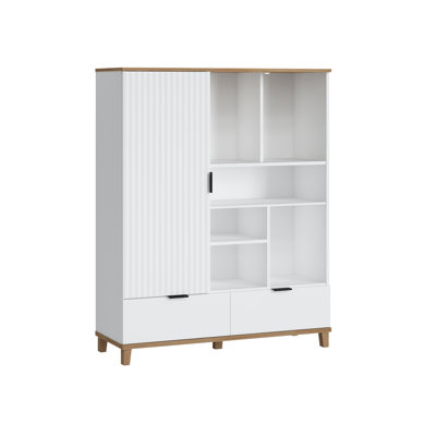 Plissee Highboard 1 Door 2 Drawers