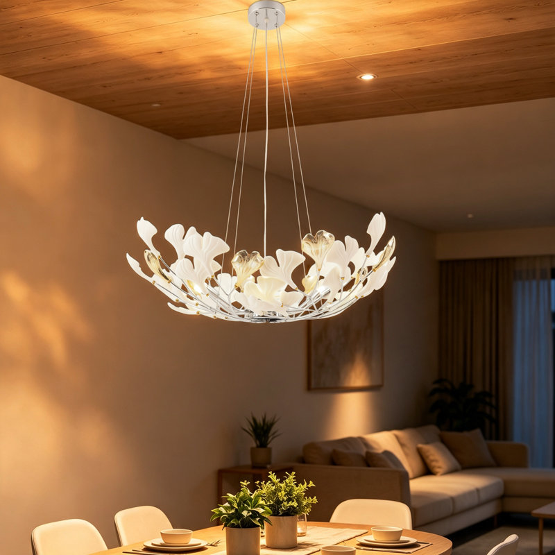 Lustre de branche d'arbre Lustre de salle à manger Ginkgo