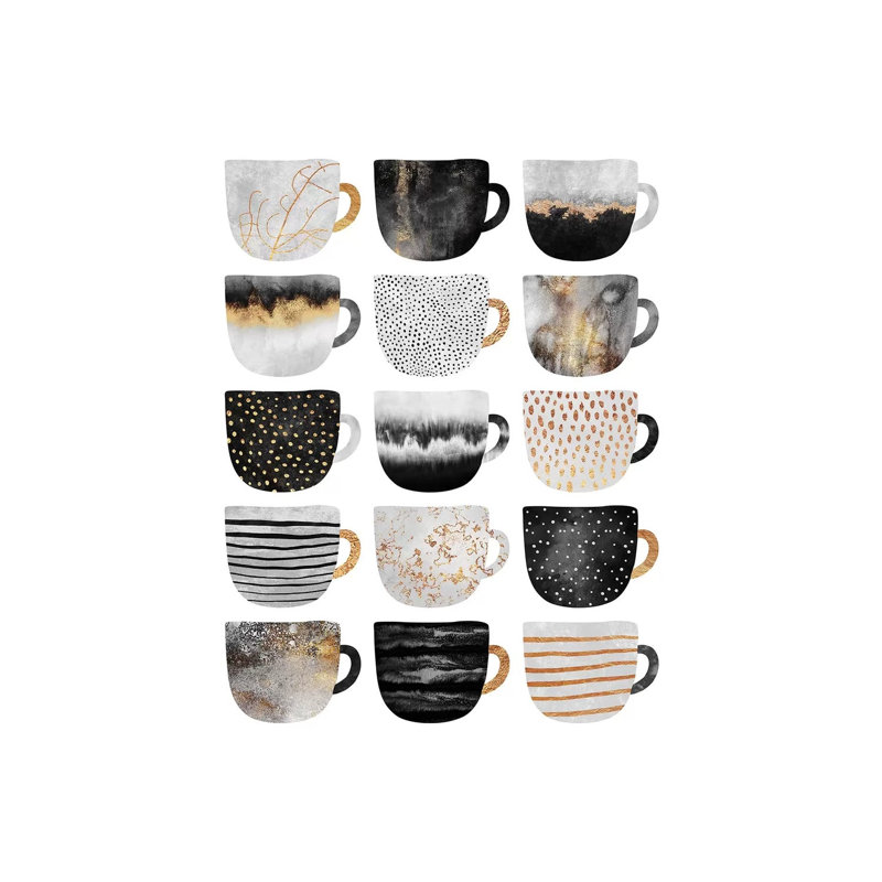 Pretty Coffee Cups III by Elisabeth Fredriksson - Wrapped Canvas Painting, 66.04 cm H x 45.72 cm W x 3.175 cm D