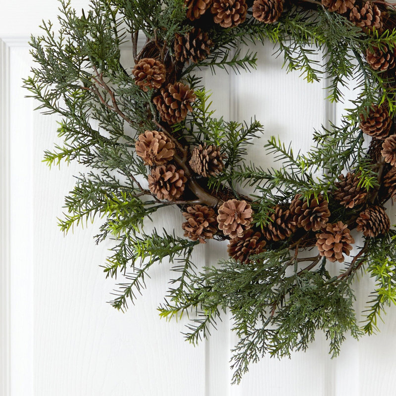 Cedar Grass and Pine Cone Wreath UV