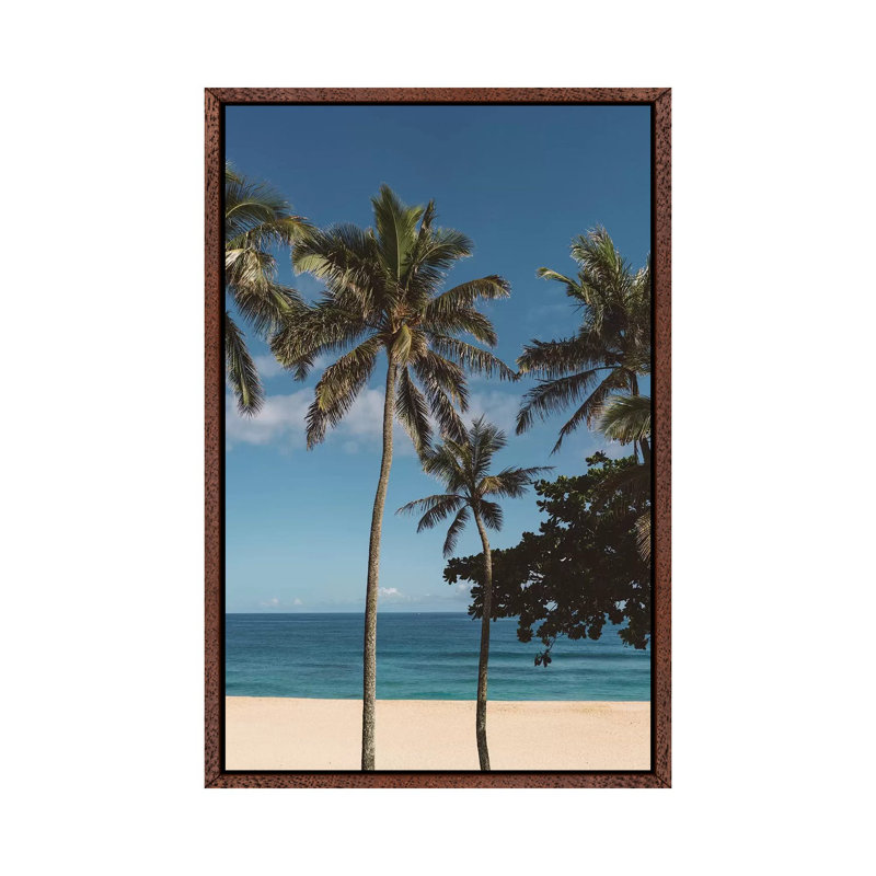 Hawaiian Palms VI 1 Piece Wall Art on Canvas, 66.04cm H x 45.72cm W x 3.81cm D, Classic Brown Wood Framed