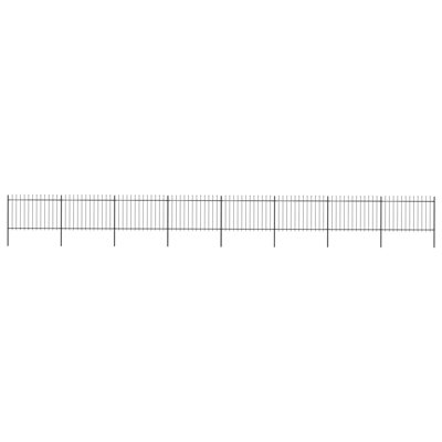 Cardere 120cm H x 1430cm W Black Metal Border Fence