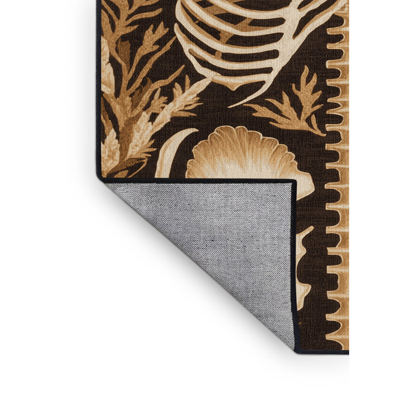 Tapis noir lavable à la machine, Carré 7 pi