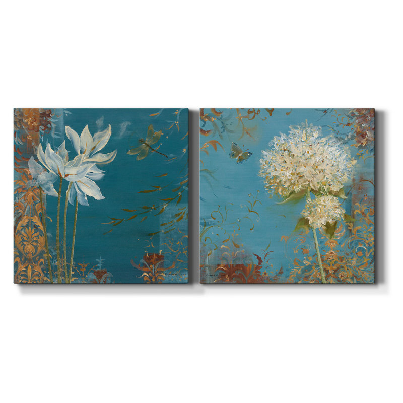 «Krishna's Garden I», ensemble de 2 reproductions d'art sur toile tendue, H 40 po x l 80 po x P 1 po
