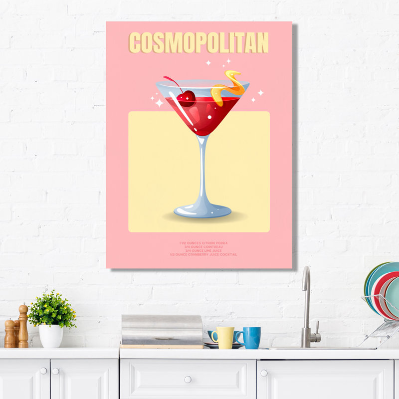 Impression sur toile «Straight Up, sans glace, canneberge cosmopolite I», Toile tendue, H 44 po x l 34 po x P 1,5 po