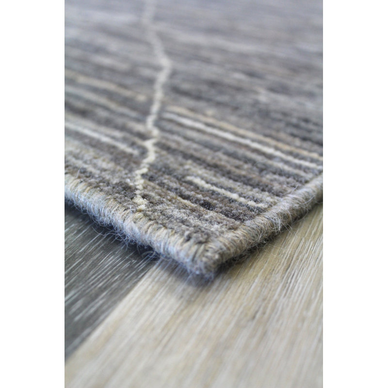 Moroccan Area Rug in Gray, Rectangle 8'2" x 9'9"