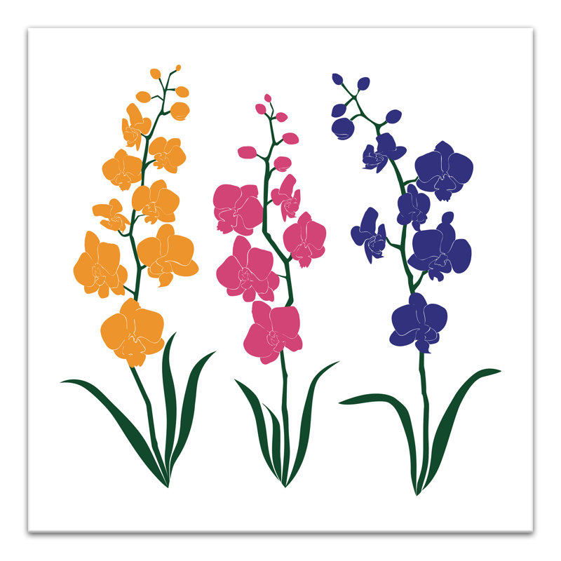 Papercut Flower Trio, reproduction d'art sur toile