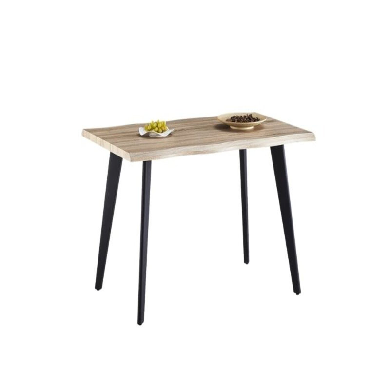 Bulhary Metal Base Dining Table, H76.5 x L120 x W73cm, Light Brown