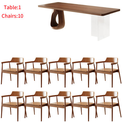 Modern simple style solid wood acrylic table set