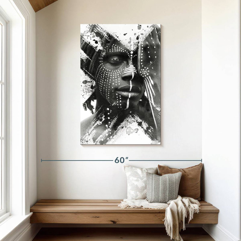 Leisha BW Paintography Man, 45" H x 30" W