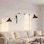 Applique murale à bras articulé 2 lumières Elyse en noir mat avec laiton naturel-300053652-300053655