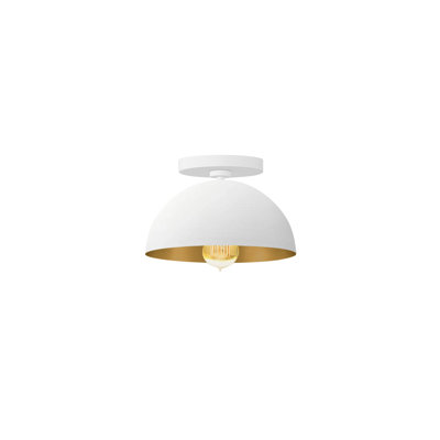 Plafonnier semi-encastré Elia - 1 lumière - Carbone avec intérieur champagne doré