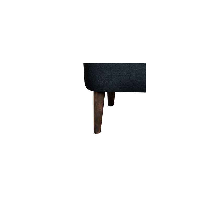 Mr. M 40cm Wide Square Solid Colour Standard Ottoman, Black/Cream