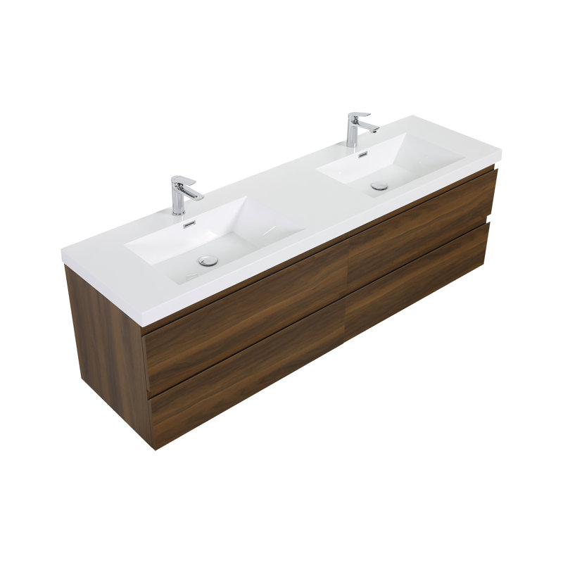 Ensemble de meuble-lavabo double mural 71 "