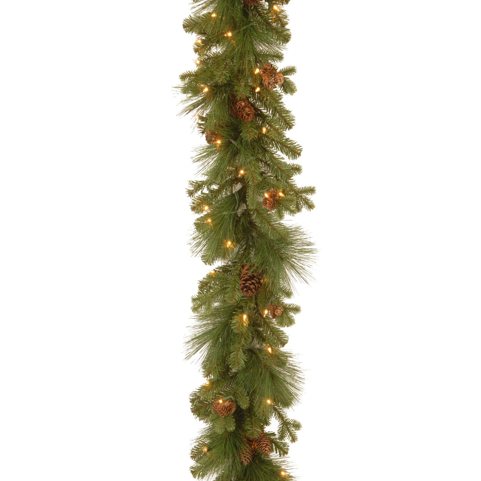 The Holiday Aisle® 9 ft. Eastwood Spruce Garland with Clear Lights