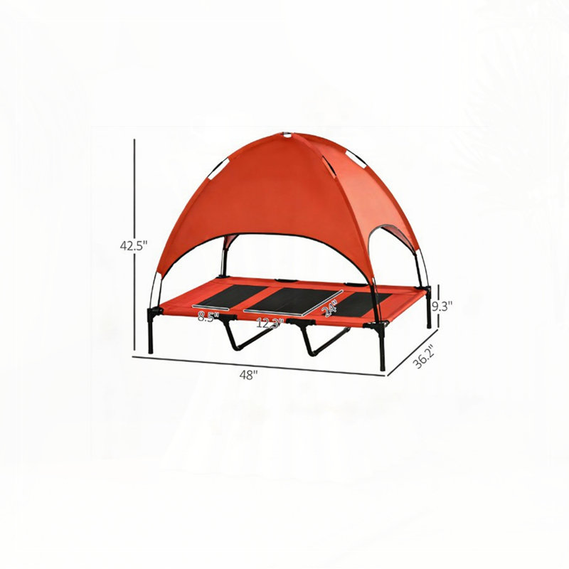 Modern Style Pet Bed,Elevated Portable Dog Cot, Red