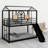 Metal House Bunk Bed With Slide-511170813