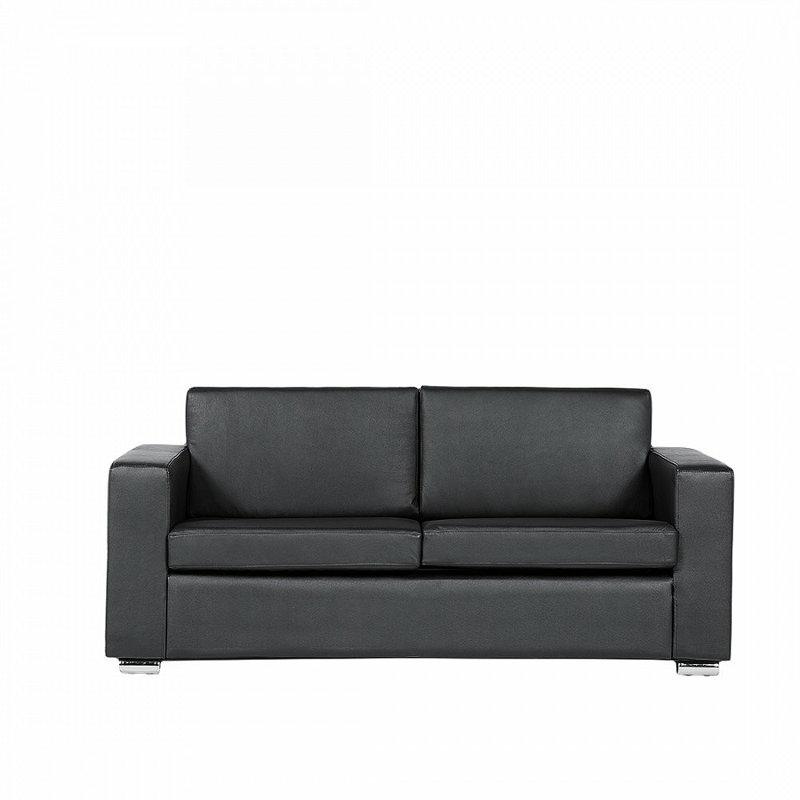 Helsinki 2 Seater Sofa, 72cm H x 186cm W x 76cm D, Black