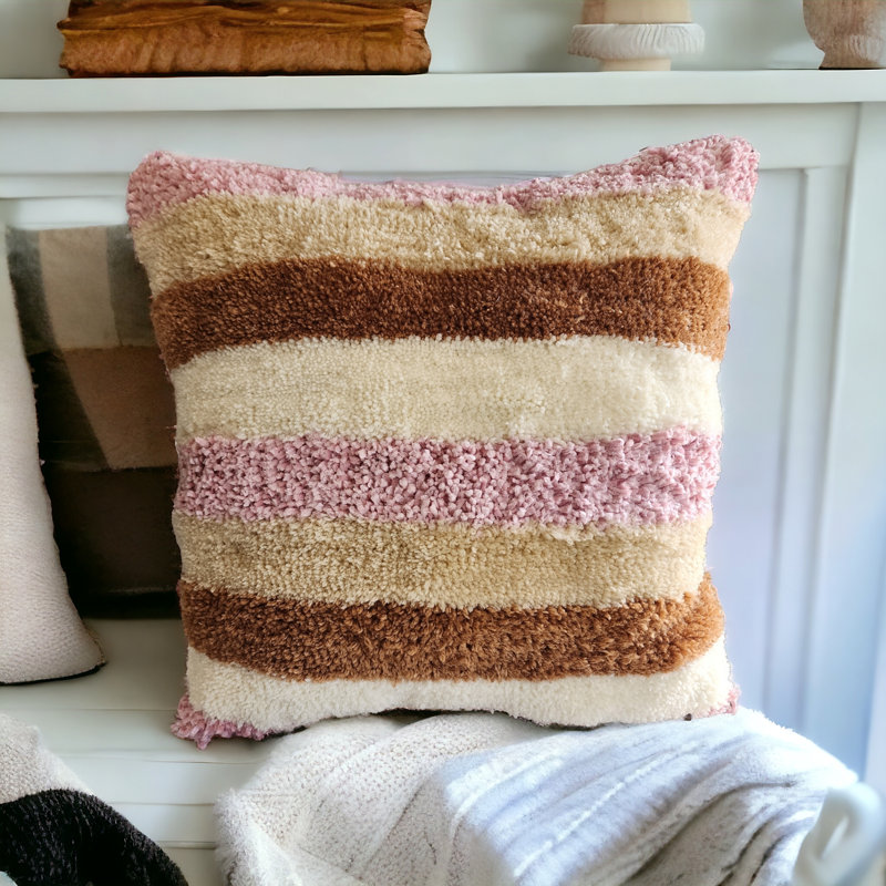  Textured Cotton Throw Pillow