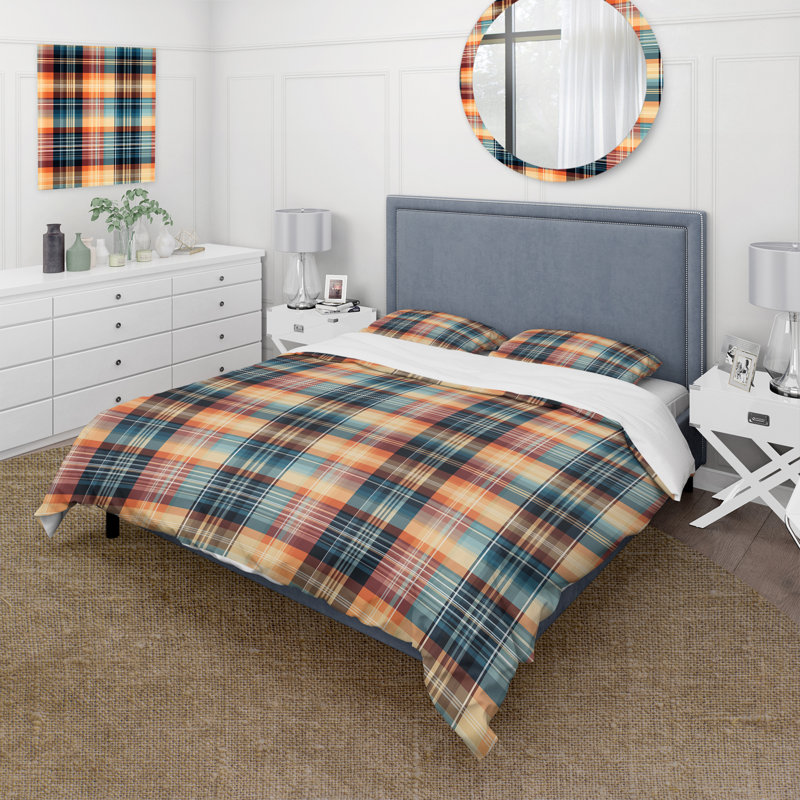 Literie à motif écossais Heritage Tribute, Housse de couette simple + 1 taie décorative stan