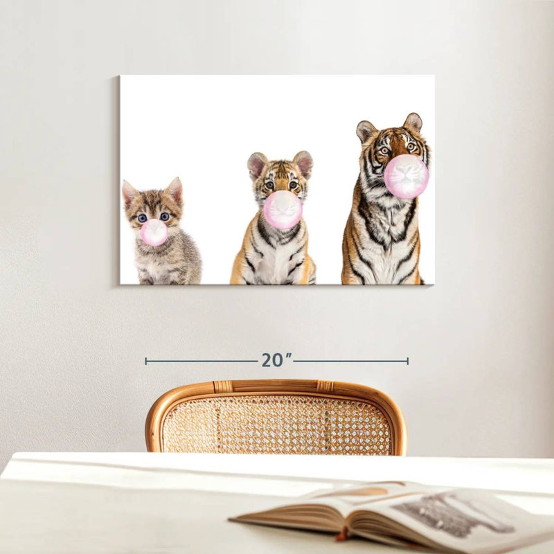 Bubble Gum Tigers sur toile, H 16 po x l 24 po x P 1,25 po
