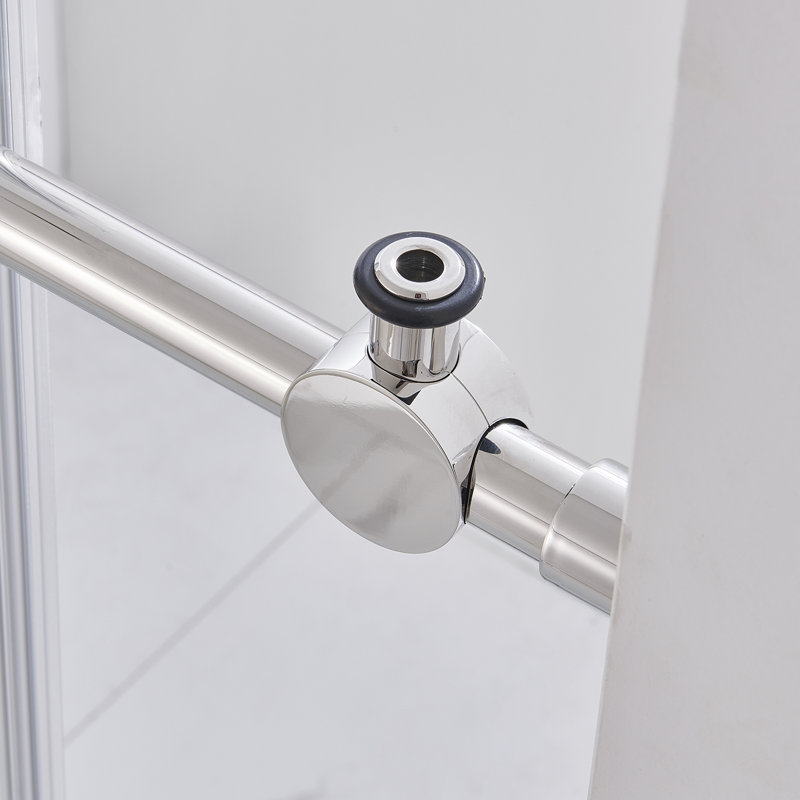 Porte de douche sans cadre avec poignées l 60 po x H 76 po, Chrome