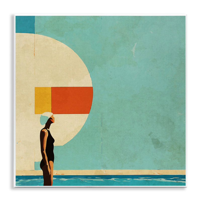 Plaque murale géométrique Mid-Century pour la piscine, design par Layla Oz