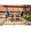 Riviera Teak Outdoor Sling Stacking Dining Arm Chair-685682400