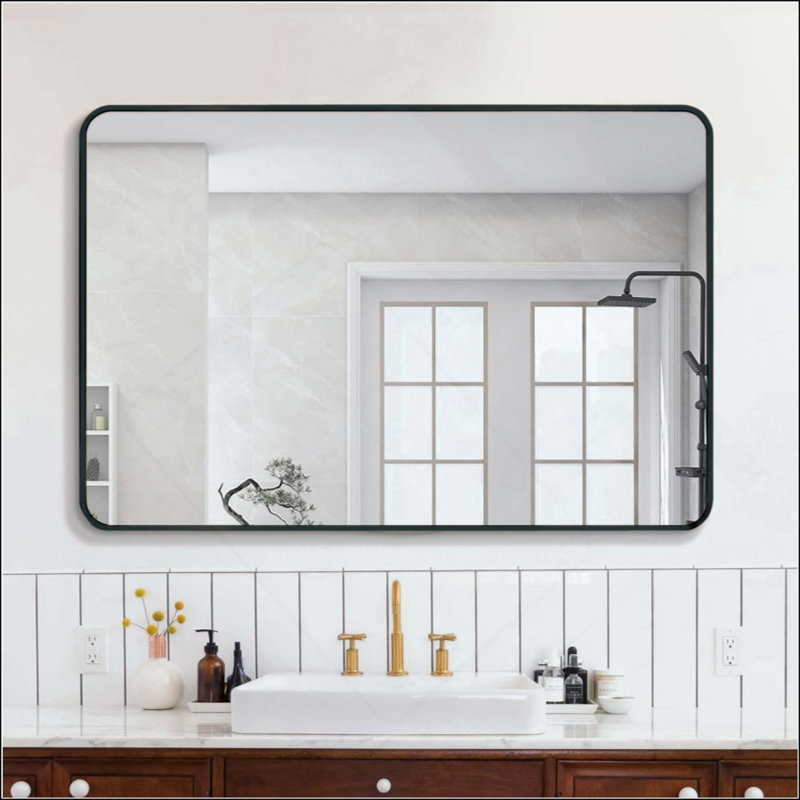 Miroir de salle de bain, 40 po x 30 po, Noir