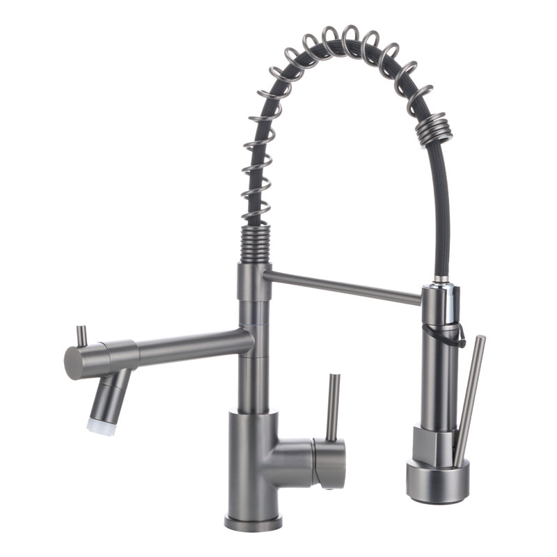 Belfry Kitchen Pull Out Kitchen Faucet, Grey