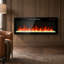 50" Recessed or Wall Mounted Electric Fireplace, Ultra Thin Tempered Glass Front, 16 Adjustable Flame Colors, Crystal Ember Bed, 1400W Heater, Remote Control