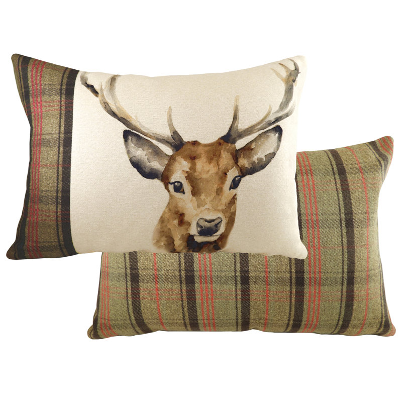 Cotton Plaid Square Throw, Feathers