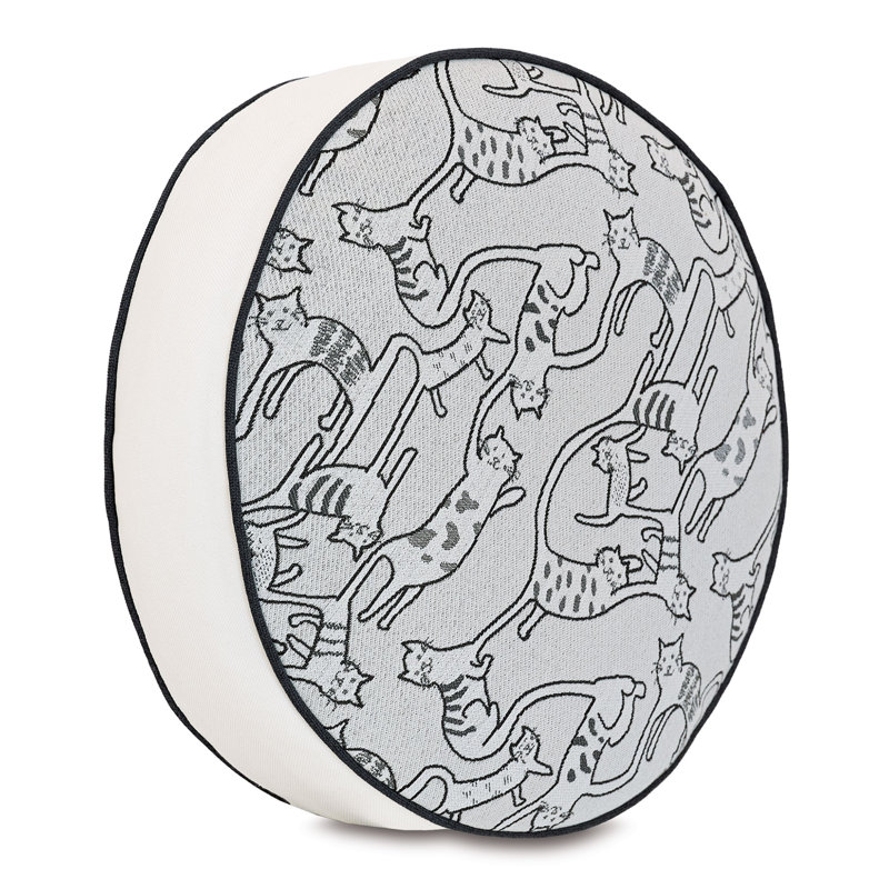 Housse et insert de coussin décoratif en polyester pour animaux de compagnie, Ivoire / Gris