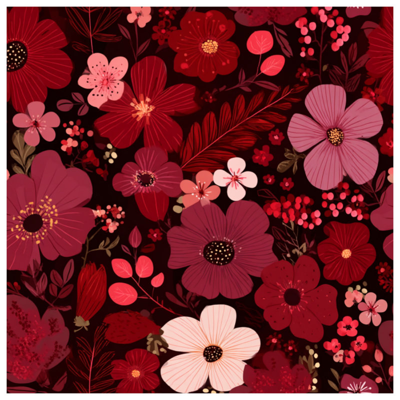 Couvre-lit matelassé rouge à motif floral toutes tailles, Grand lit