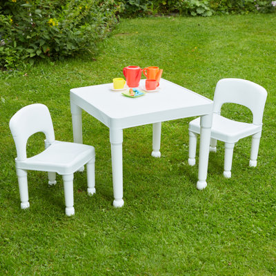 Youngs Kids 3 Piece Square Interactive Table and Chair Set