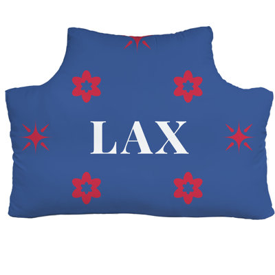 LA Colors Red Blue White Headboard Pillow Twin 39.5 inch x 29.5 inch