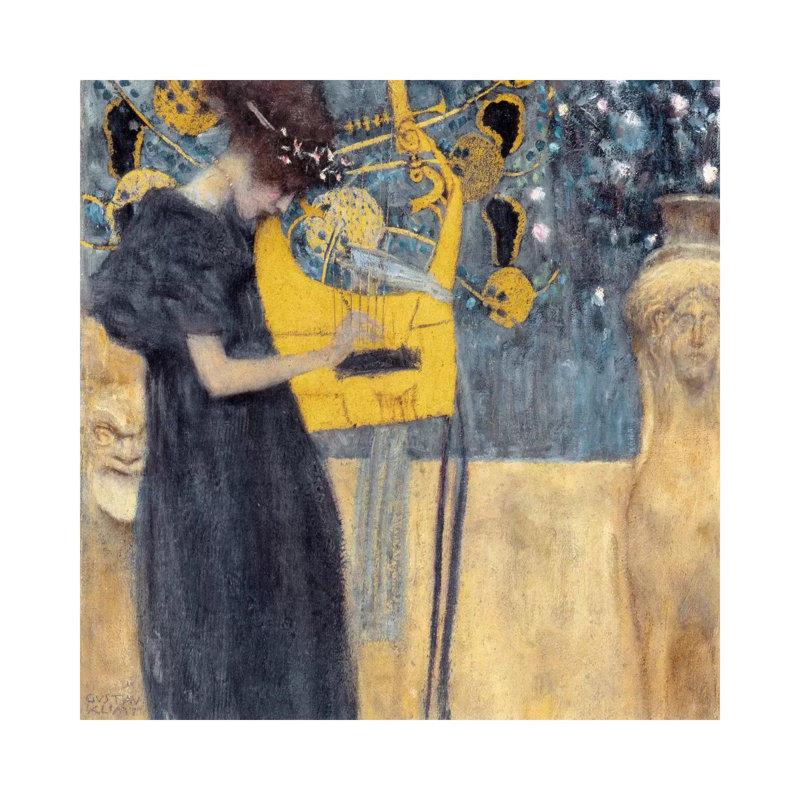 Musik 1895 by Gustav Klimt - Wrapped Canvas Gallery-Wrapped Canvas Giclée, 30.48 cm H x 30.48 cm W