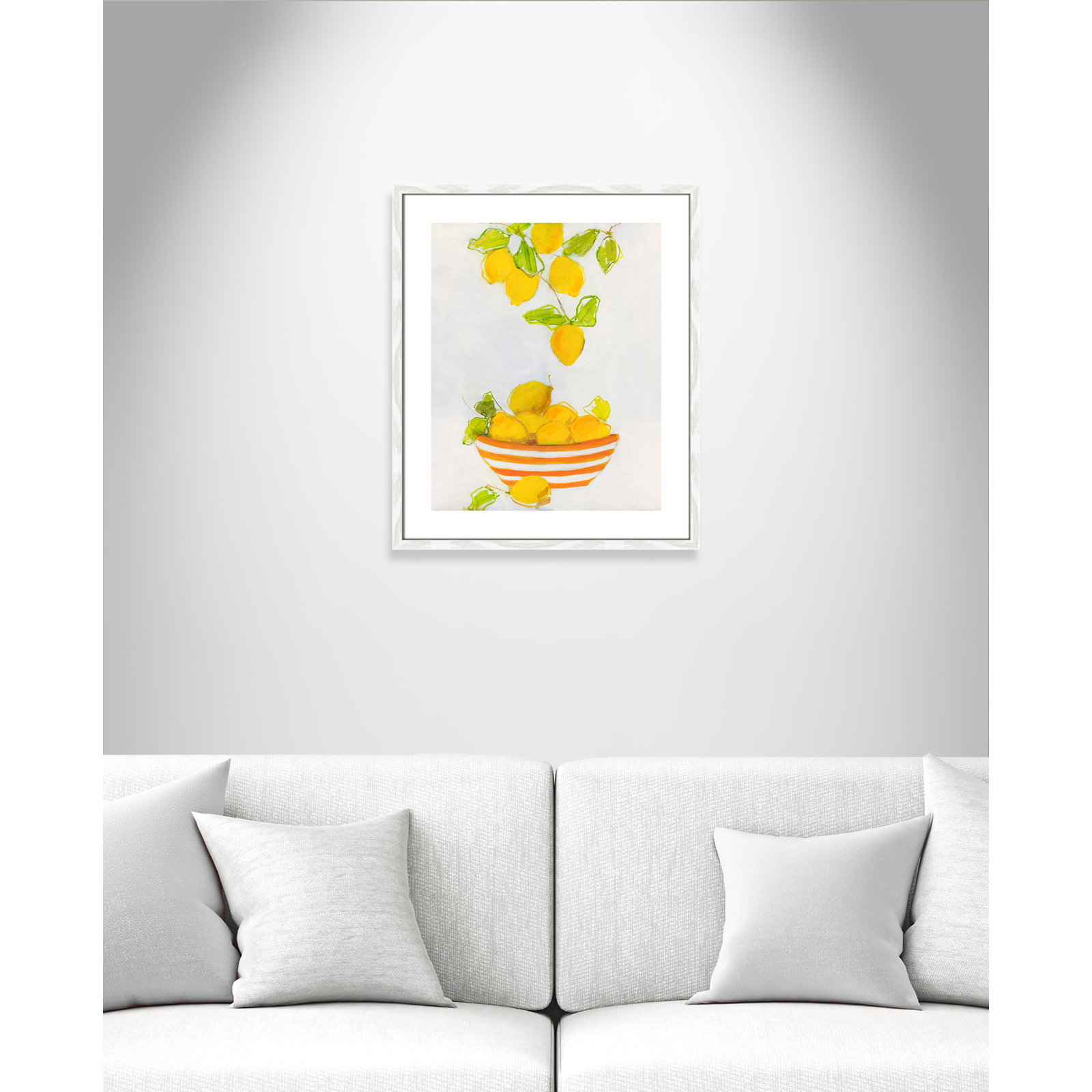 Darcy "Lemonlicious" Painting by Sally Swatland, 25.5" H x 21.5" W x 0.75" D, White Wood Framed Paper