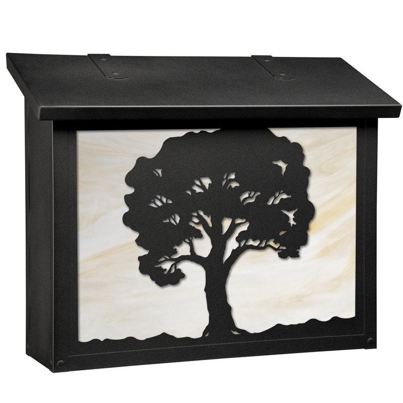 Boîte aux lettres murale chêne tree, Or irisé, Noir texturé