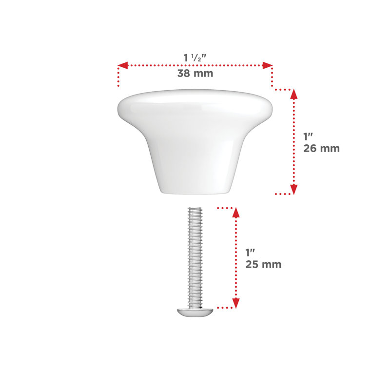 1 1/2" Diameter Mushroom Knob